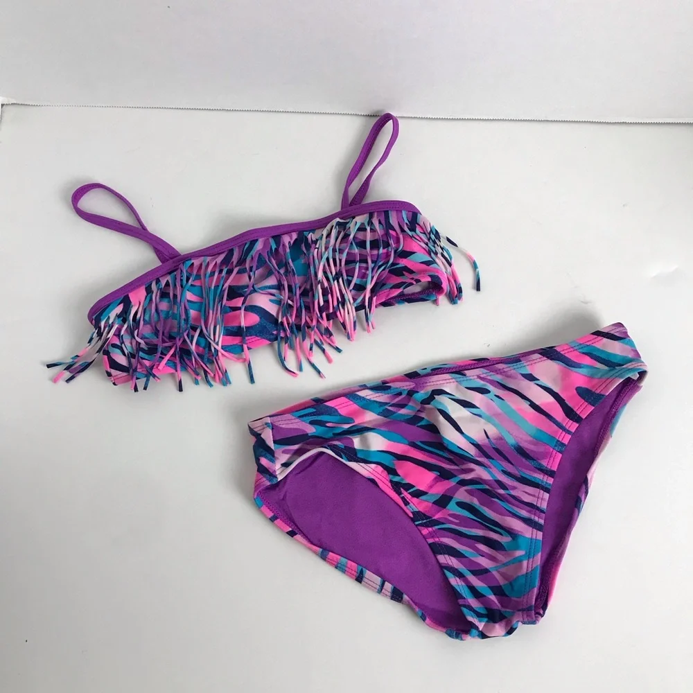 Justice Y2K Floral Geometric Tankini Bikini Set Lot of 3 Girls Size 7/8 Beach
